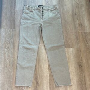 Kut from the Kloth Beige Button-Fly Jeans
